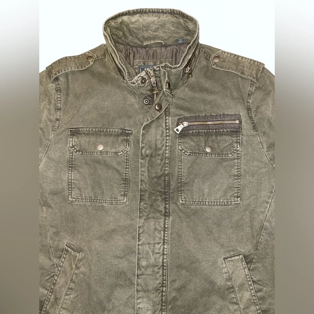 G.H. Bass & Co. Men’s Military Field Jacket Green Olive Large Full Zip Pockets - Picture 5 of 16